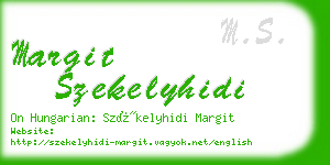 margit szekelyhidi business card